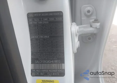 2016 Land Rover Discovery Sport Se from USA, damaged, VIN SALCP2BG8GH619013